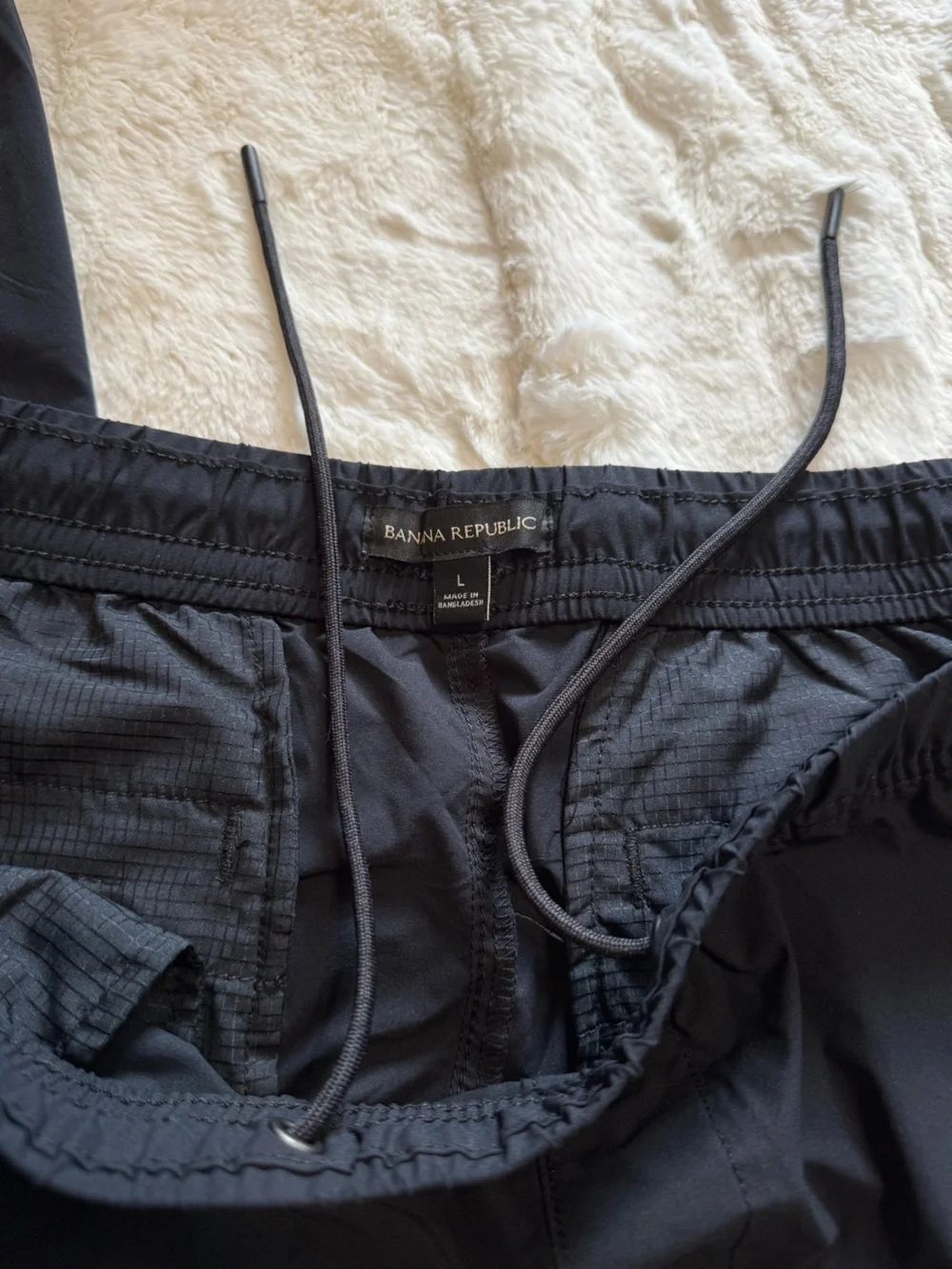 Banana Republic Men's Black Elastic-Waist Jogger Pants